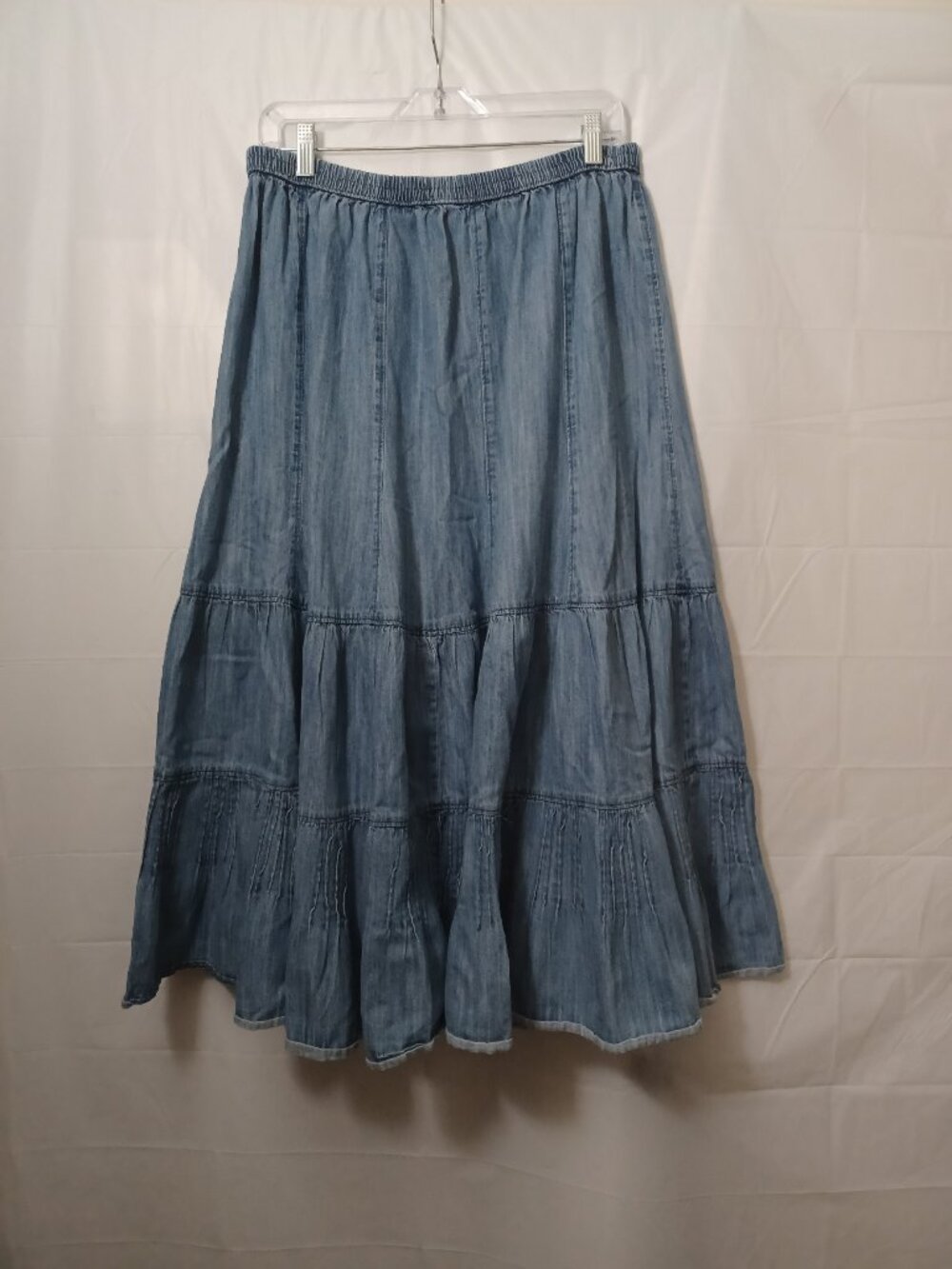 ROAMAN'S TIERED DENIM MAXI SKIRT 100% COTTON BLUE SIZE 18W